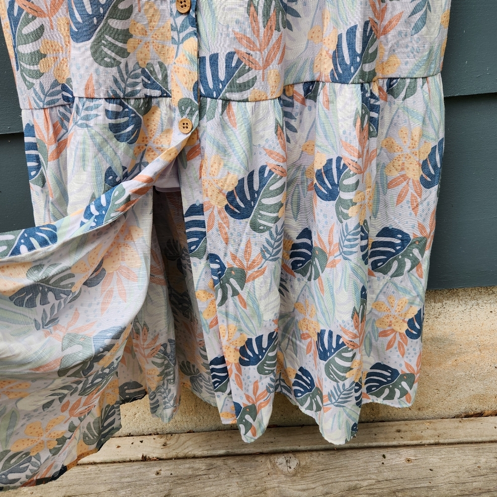 Lc Lauren Conrad Print Button-Front Maxi Dress Wi… - image 5